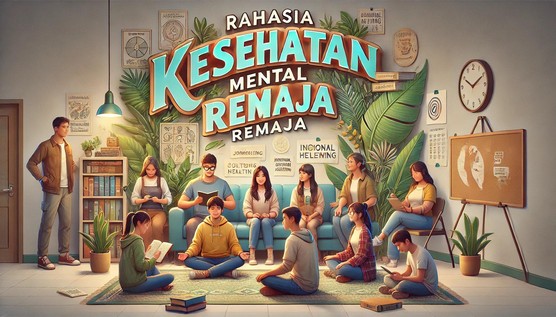 DALL%C2%B7E-2025-07-09-04.43.12-A-realistic-and-visually-uplifting-digital-illustration-depicting-the-theme-Rahasia-Kesehatan-Mental-Remaja.-The-scene-shows-a-group-of-diverse-teen.webp